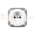 CERAMIC DESIGN gniazdo pojedyncze ceramiczne retro z uziemieniem 16A 230V białe perfektmarket.webp