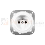 CERAMIC DESIGN gniazdo pojedyncze ceramiczne retro z uziemieniem 16A 230V białe perfektmarket.webp