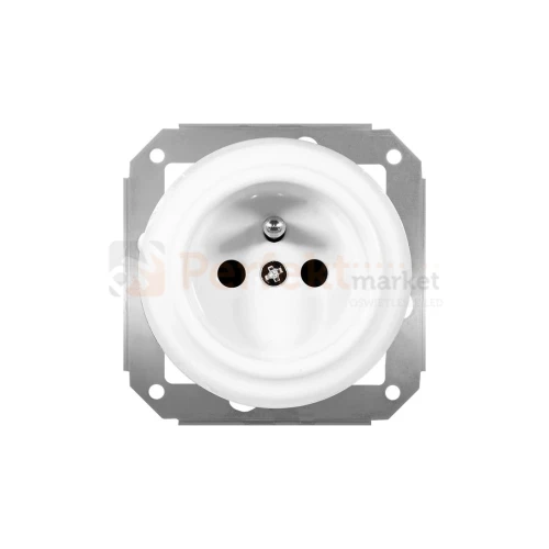 CERAMIC DESIGN gniazdo pojedyncze ceramiczne retro z uziemieniem 16A 230V białe perfektmarket.webp