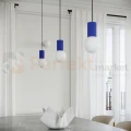 Lampa wisząca Halo szklana kula design 1xG9 IP20 ultramaryna perfektmarket (12).webp