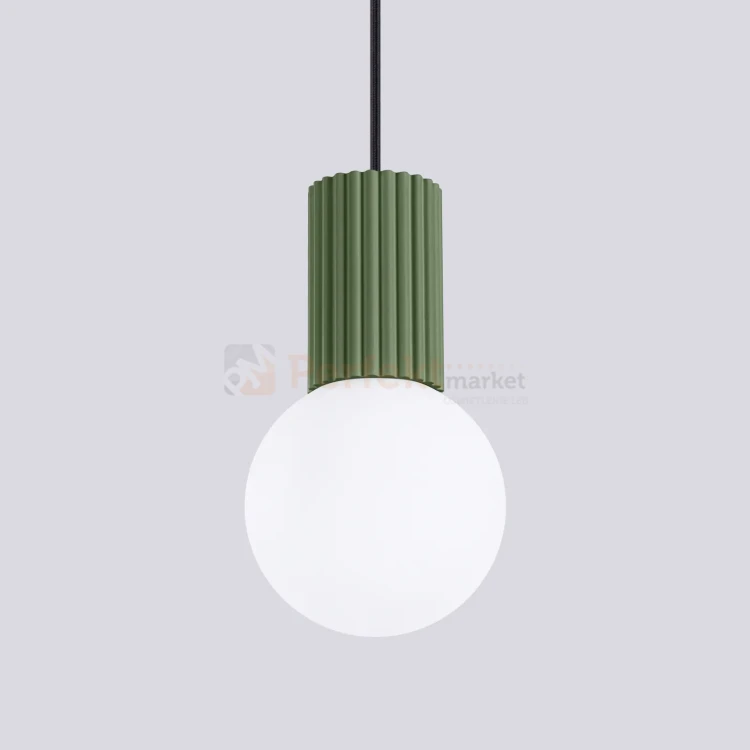 Lampa wisząca Halo szklana kula design 1xG9 IP20 zielona oliwka perfektmarket (4).webp