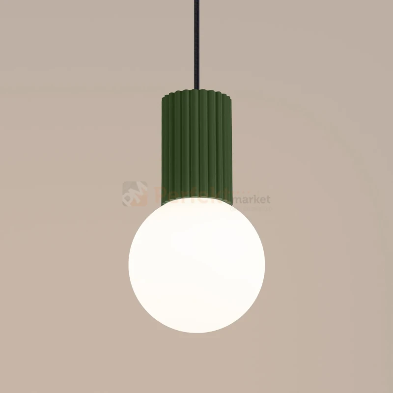 Lampa wisząca Halo szklana kula design 1xG9 IP20 zielona oliwka perfektmarket (9).webp