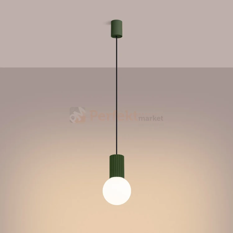 Lampa wisząca Halo szklana kula design 1xG9 IP20 zielona oliwka perfektmarket (6).webp