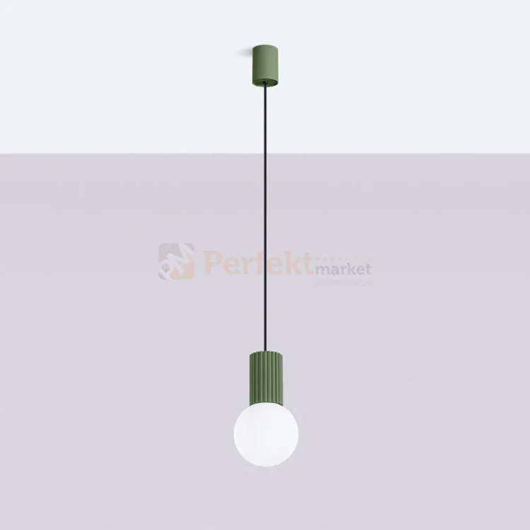 Lampa wisząca Halo szklana kula design 1xG9 IP20 zielona oliwka perfektmarket (7).webp