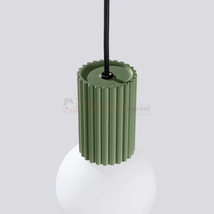 Lampa wisząca Halo szklana kula design 1xG9 IP20 zielona oliwka perfektmarket.webp