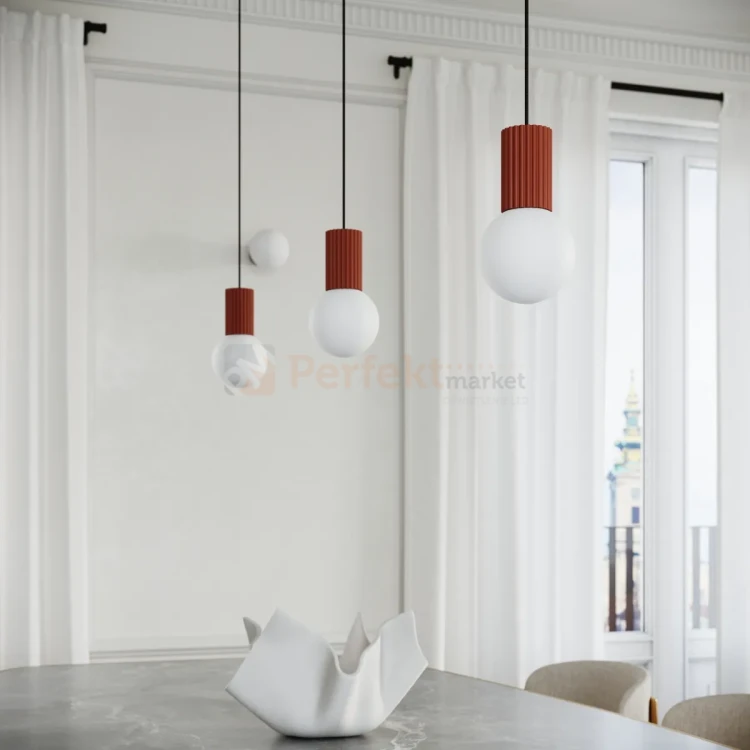 Lampa wisząca Halo szklana kula design 1xG9 IP20 zielona ochra czerwona perfektmarket (11).webp