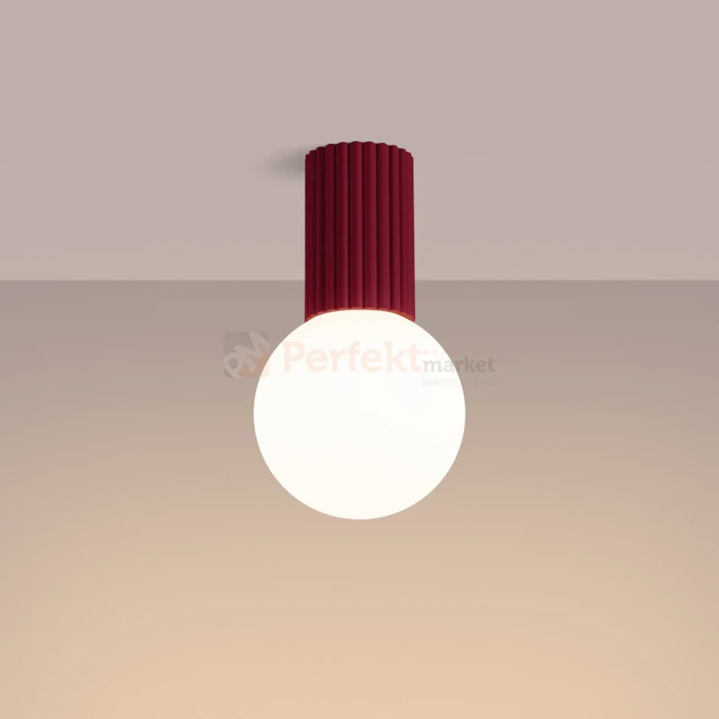 Plafon lampa sufitowa Halo szklana kula design G9 IP44 burgund perfektmarket (8).webp