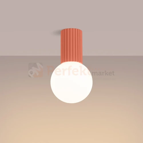 Plafon lampa sufitowa Halo szklana kula design G9 IP44 brzoskwiniowy perfektmarket (3).webp