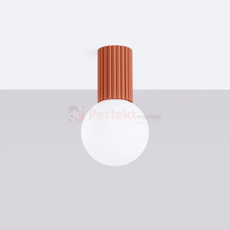 Plafon lampa sufitowa Halo szklana kula design G9 IP44 ochra czerwona perfektmarket (2).webp