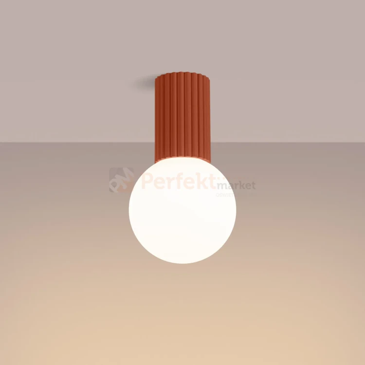 Plafon lampa sufitowa Halo szklana kula design G9 IP44 ochra czerwona perfektmarket (3).webp