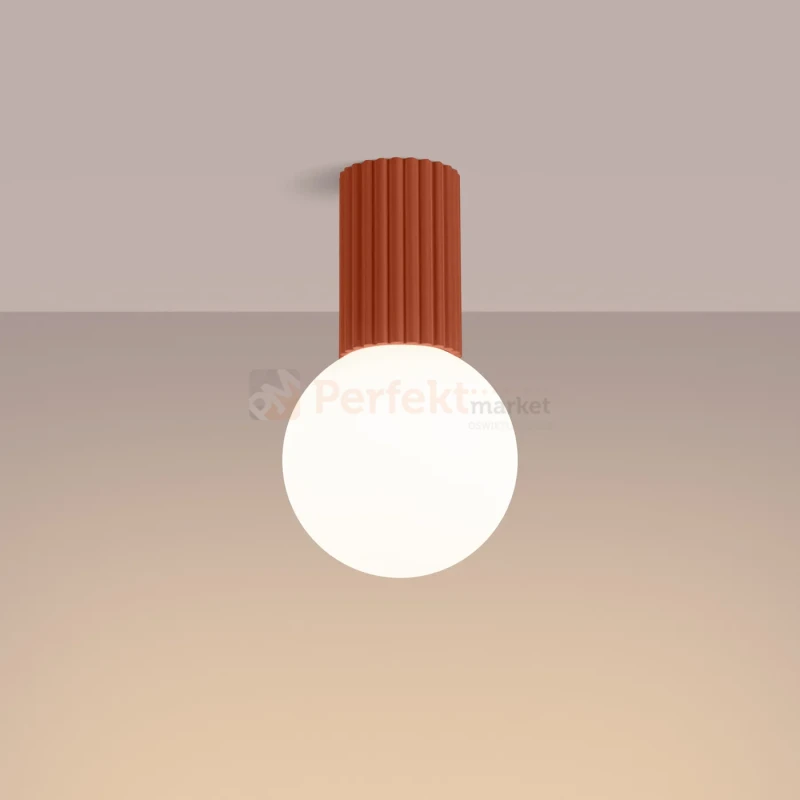 Plafon lampa sufitowa Halo szklana kula design G9 IP44 ochra czerwona perfektmarket (8).webp
