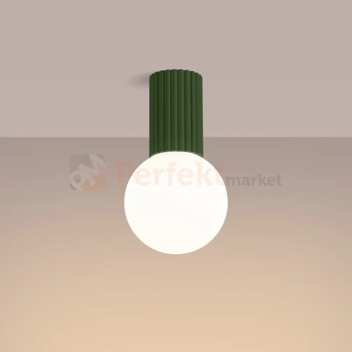 Plafon lampa sufitowa Halo szklana kula design G9 IP44 zielony oliwkowy perfektmarket (5).webp