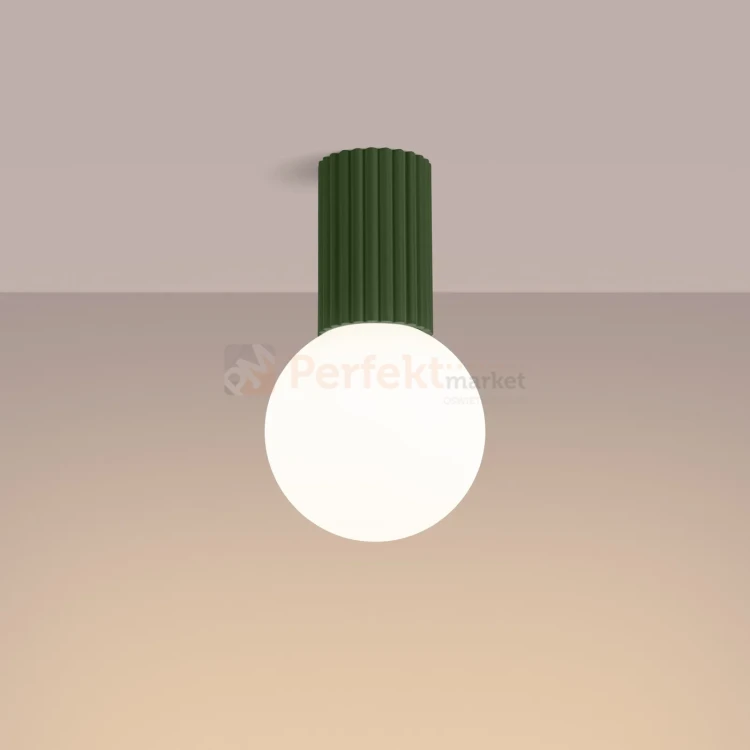 Plafon lampa sufitowa Halo szklana kula design G9 IP44 zielony oliwkowy perfektmarket (5).webp