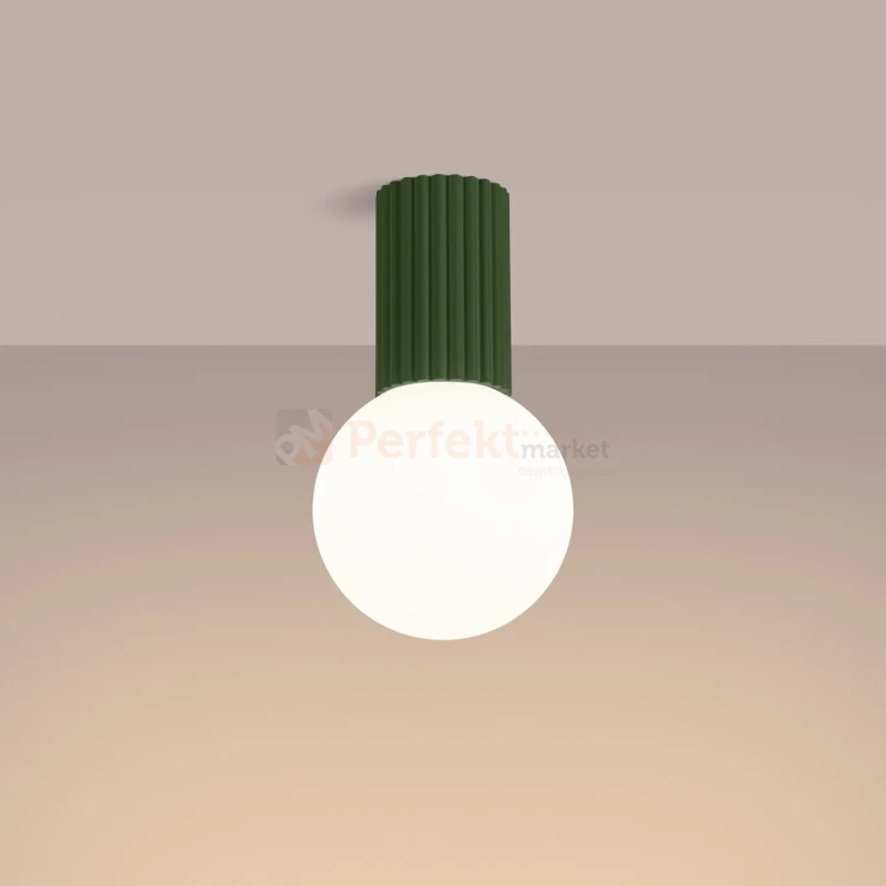Plafon lampa sufitowa Halo szklana kula design G9 IP44 zielony oliwkowy perfektmarket (8).webp