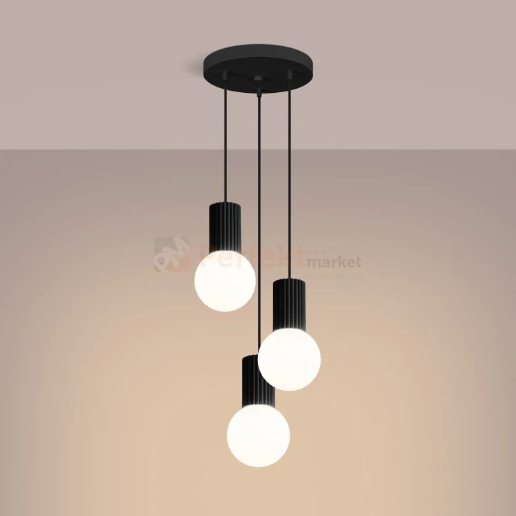 Lampa wisząca Halo 3P szklane kule design 3xG9 IP20 czarna perfektmarket (4).webp