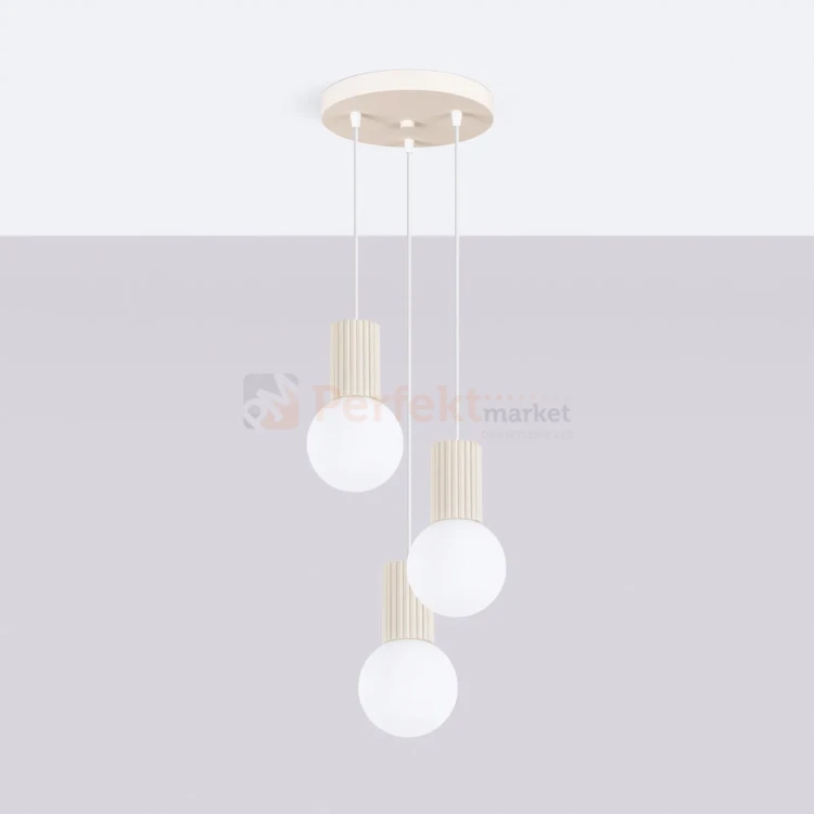 Lampa wisząca Halo 3P szklane kule design 3xG9 IP20 beżowa perfektmarket (6).webp