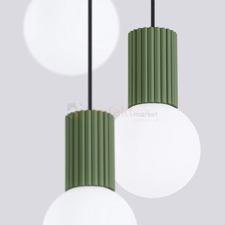 Lampa wisząca Halo 3P szklane kule design 3xG9 IP20 zielona oliwka perfektmarket (7).webp
