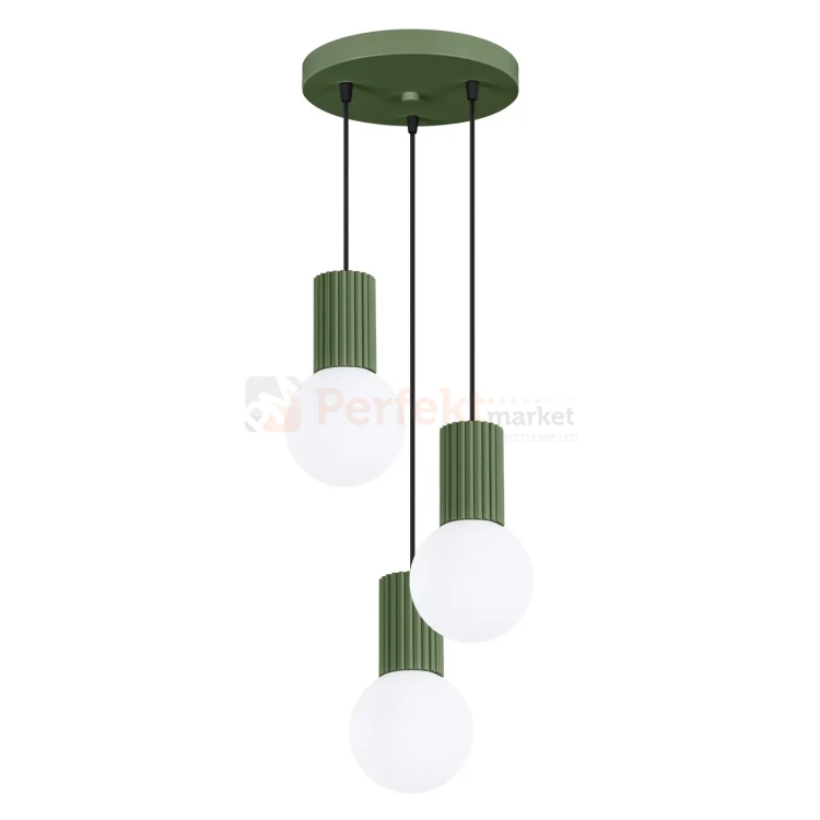 Lampa wisząca Halo 3P szklane kule design 3xG9 IP20 zielona oliwka perfektmarket (6).webp