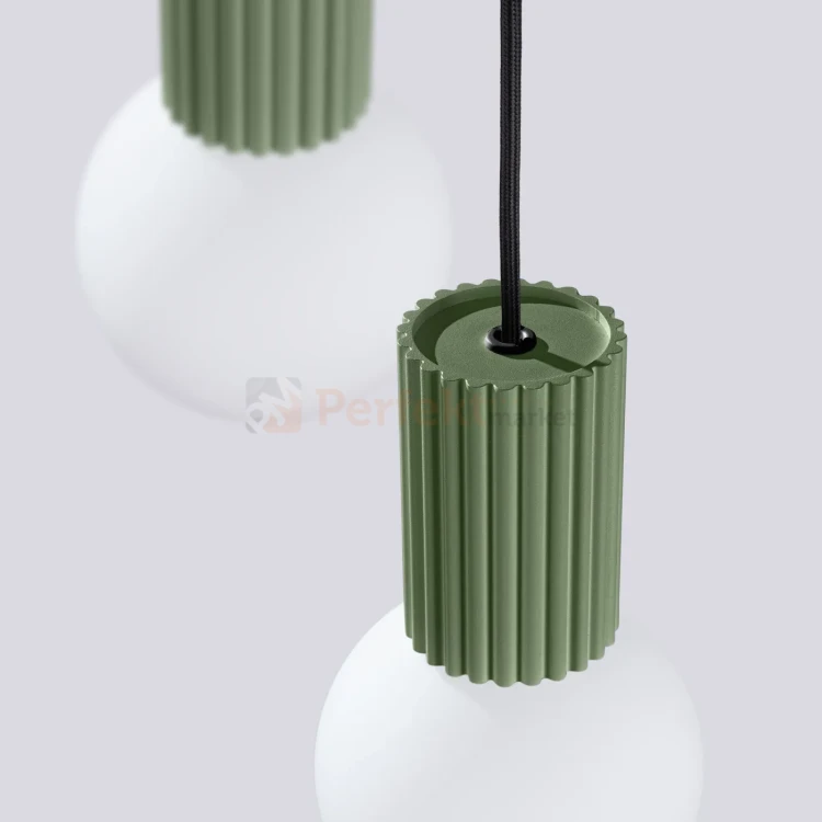 Lampa wisząca Halo 3P szklane kule design 3xG9 IP20 zielona oliwka perfektmarket (1).webp