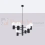 Lampa wisząca żyrandol Halo 6 szklane kule design 6xG9 IP20 czarny perfektmarket (6).webp