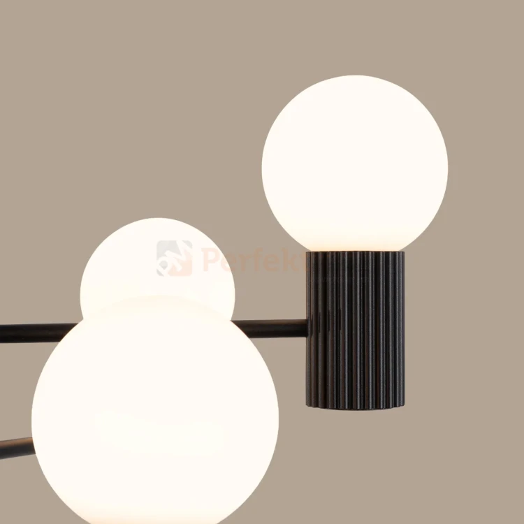 Lampa wisząca żyrandol Halo 6 szklane kule design 6xG9 IP20 czarny perfektmarket (5).webp