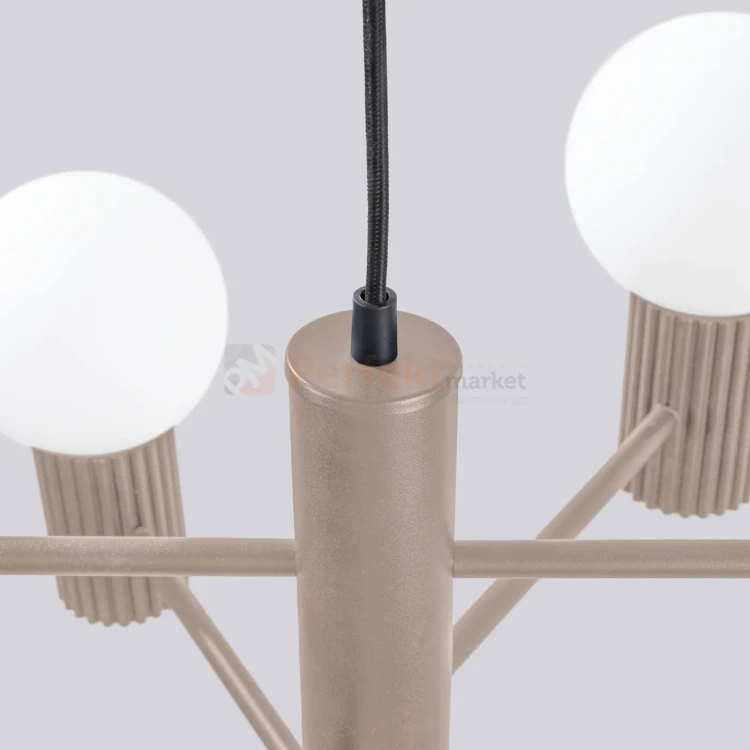 Lampa wisząca żyrandol Halo 6 szklane kule design 6xG9 IP20 taupe perfektmarket (7).webp
