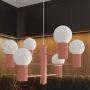 Lampa wisząca żyrandol Halo 6 szklane kule design 6xG9 IP20 brzoskwiniowy perfektmarket (11).webp