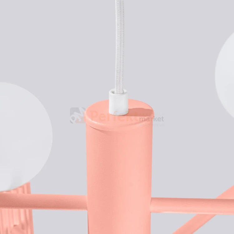 Lampa wisząca żyrandol Halo 6 szklane kule design 6xG9 IP20 brzoskwiniowy perfektmarket (3).webp