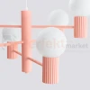 Lampa wisząca żyrandol Halo 6 szklane kule design 6xG9 IP20 brzoskwiniowy perfektmarket.webp