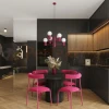 Lampa wisząca żyrandol Halo 6 szklane kule design 6xG9 IP20 burgund perfektmarket (13).webp
