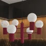 Lampa wisząca żyrandol Halo 6 szklane kule design 6xG9 IP20 burgund perfektmarket (12).webp