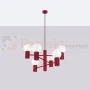 Lampa wisząca żyrandol Halo 6 szklane kule design 6xG9 IP20 burgund perfektmarket (5).webp
