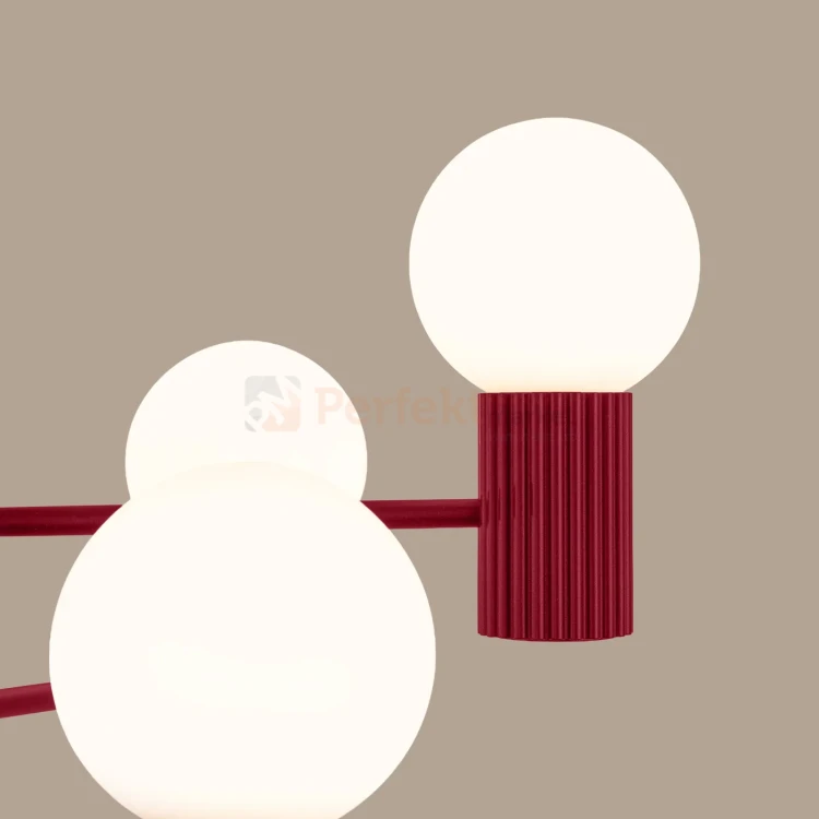 Lampa wisząca żyrandol Halo 6 szklane kule design 6xG9 IP20 burgund perfektmarket (4).webp