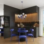 Lampa wisząca żyrandol Halo 6 szklane kule design 6xG9 IP20 ultramaryna perfektmarket (11).webp