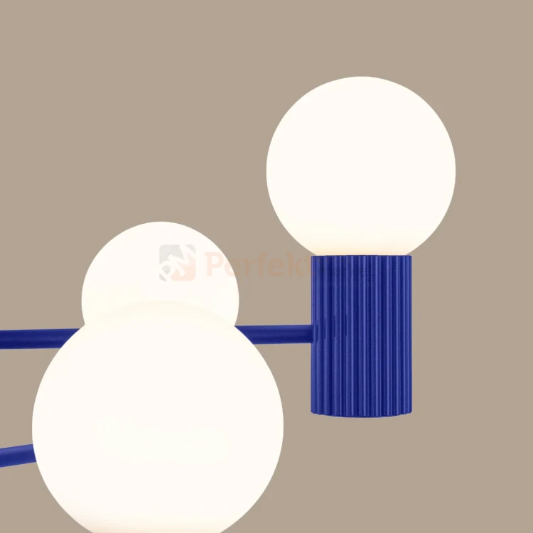 Lampa wisząca żyrandol Halo 6 szklane kule design 6xG9 IP20 ultramaryna perfektmarket (8).webp