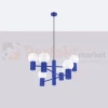Lampa wisząca żyrandol Halo 6 szklane kule design 6xG9 IP20 ultramaryna perfektmarket (6).webp