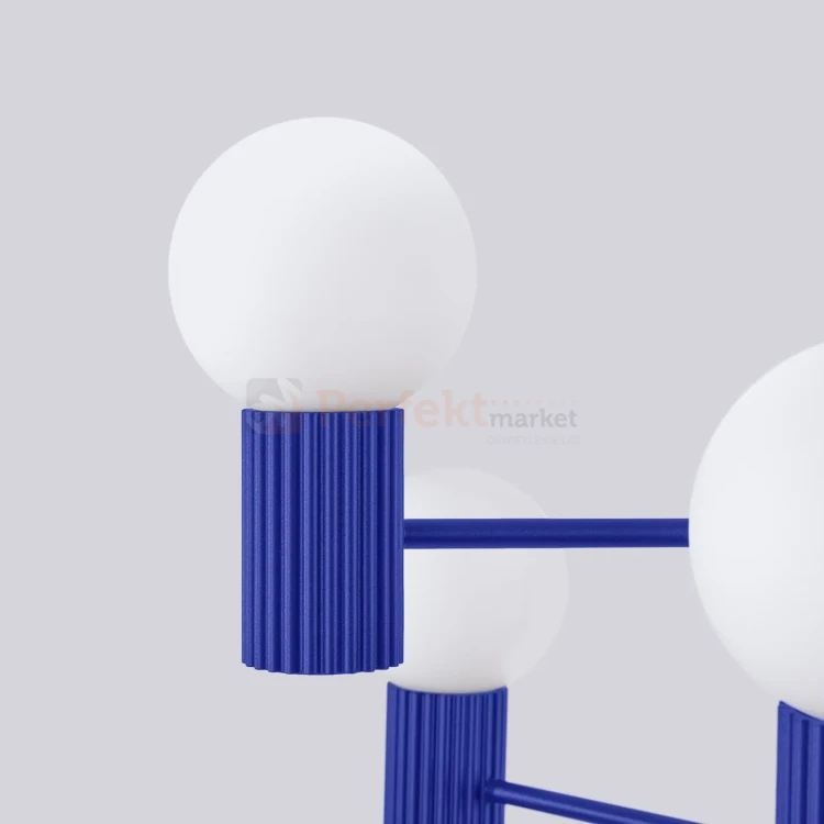 Lampa wisząca żyrandol Halo 6 szklane kule design 6xG9 IP20 ultramaryna perfektmarket (1).webp