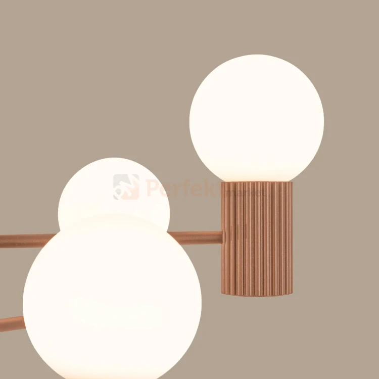 Lampa wisząca żyrandol Halo 6 szklane kule design 6xG9 IP20 mocca perfektmarket (8).webp