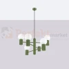 Lampa wisząca żyrandol Halo 6 szklane kule design 6xG9 IP20 zielony oliwkowy perfektmarket (7).webp