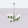 Lampa wisząca żyrandol Halo 6 szklane kule design 6xG9 IP20 zielony oliwkowy perfektmarket (7).webp