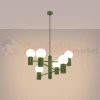 Lampa wisząca żyrandol Halo 6 szklane kule design 6xG9 IP20 zielony oliwkowy perfektmarket (6).webp