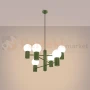 Lampa wisząca żyrandol Halo 6 szklane kule design 6xG9 IP20 zielony oliwkowy perfektmarket (6).webp