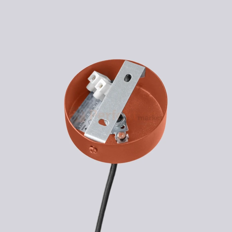 Lampa wisząca żyrandol Halo 6 szklane kule design 6xG9 IP20 ochra czerwona perfektmarket (2).webp