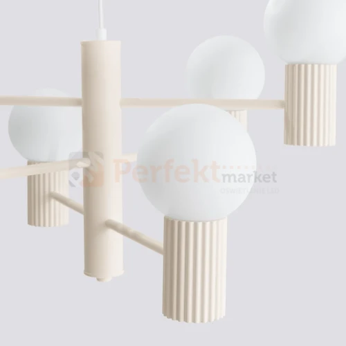 Lampa wisząca żyrandol Halo 6 szklane kule design 6xG9 IP20 beżowy perfektmarket (4).webp