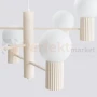 Lampa wisząca żyrandol Halo 6 szklane kule design 6xG9 IP20 beżowy perfektmarket (4).webp