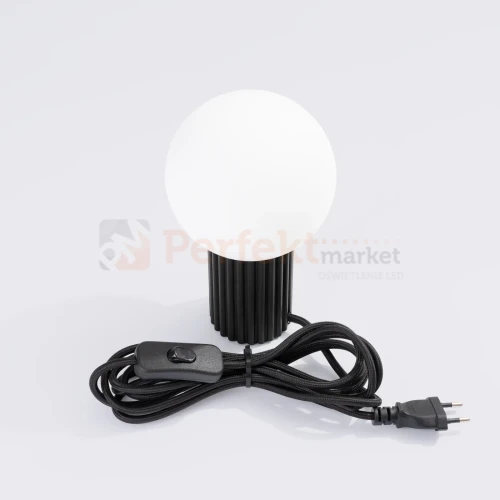 Lampa biurkowa Halo szklana kula design 1xG9 IP20 czarna perfektmarket.webp