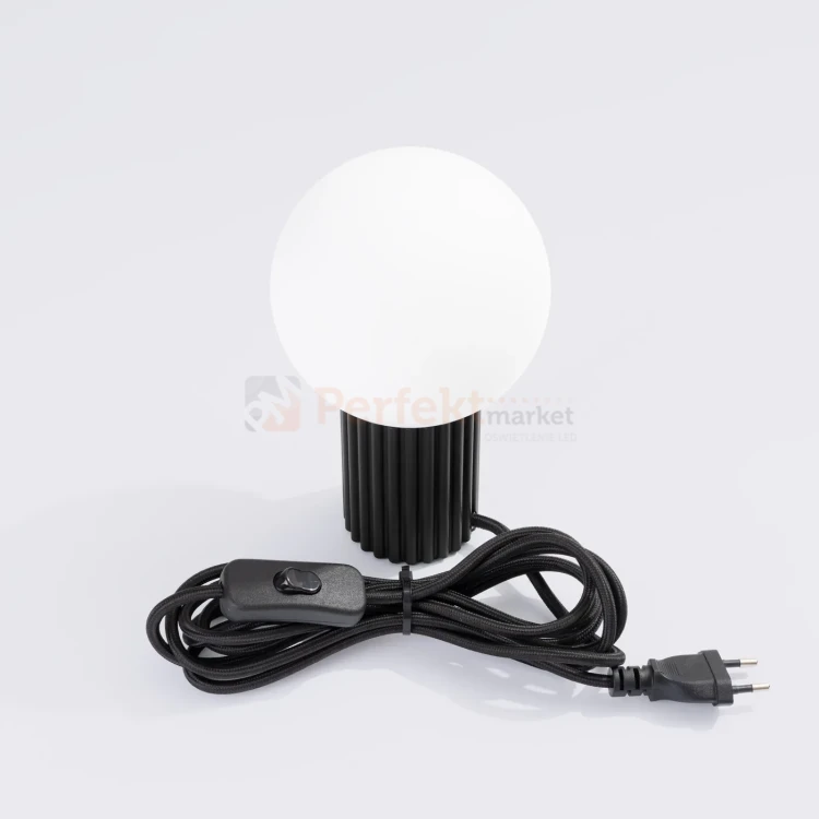 Lampa biurkowa Halo szklana kula design 1xG9 IP20 czarna perfektmarket.webp