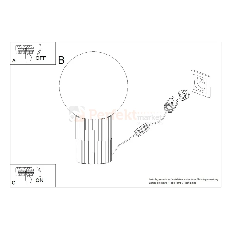 Lampa biurkowa Halo szklana kula design 1xG9 IP20 beżowa perfektmarket (7).webp