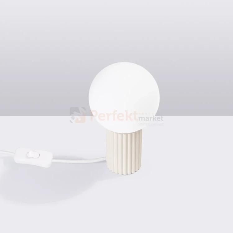 Lampa biurkowa Halo szklana kula design 1xG9 IP20 beżowa perfektmarket (3).webp