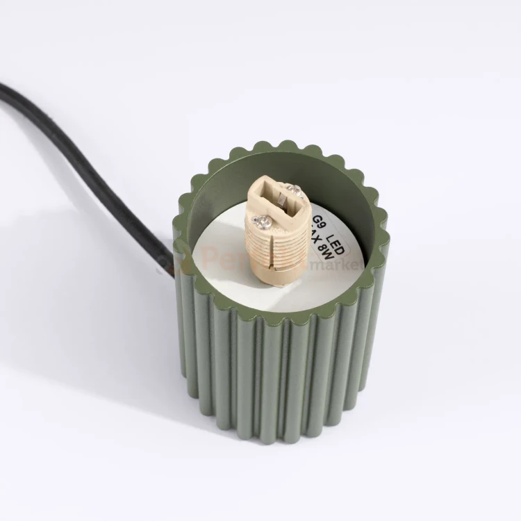 Lampa biurkowa Halo szklana kula design 1xG9 IP20 zielona oliwka perfektmarket.webp